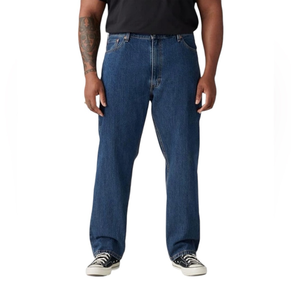 Levi's Men's 505 Regular Fit Jeans Size 46 X 30  Dark Stonewash Straight Leg NEW